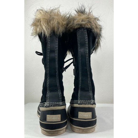 Sorel Joan of Artic Winter Black Waterproof Boots Suede Fur Snow Shoe US 6 EU 37 - Picture 2 of 12